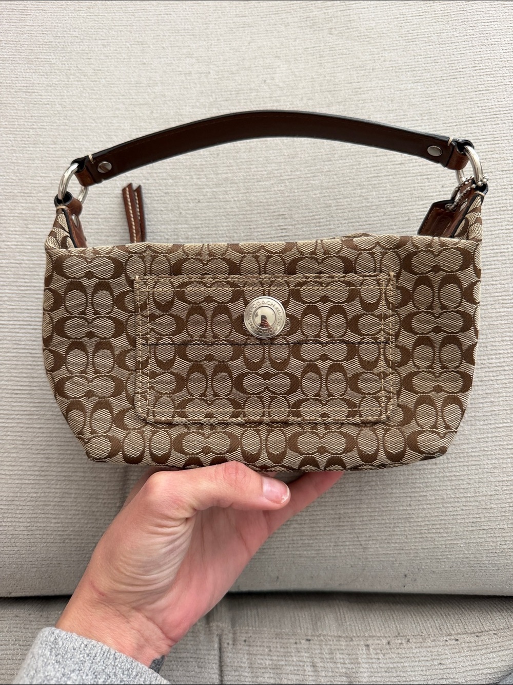 Coach Brown Signature Mini Shoulder Bag